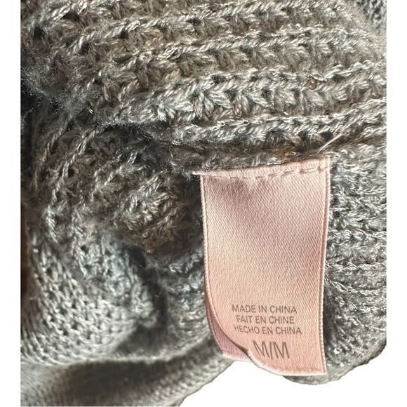 Victoria’s Secret grey metallic knit open front tie waist cardigan medium - Picture 7 of 8